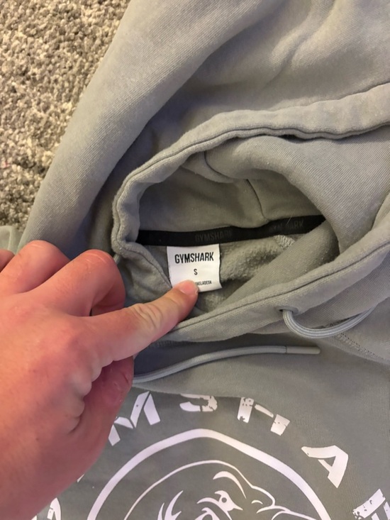Gymshark Sage Green Hoodie with White Logo - Picture 4 of 4